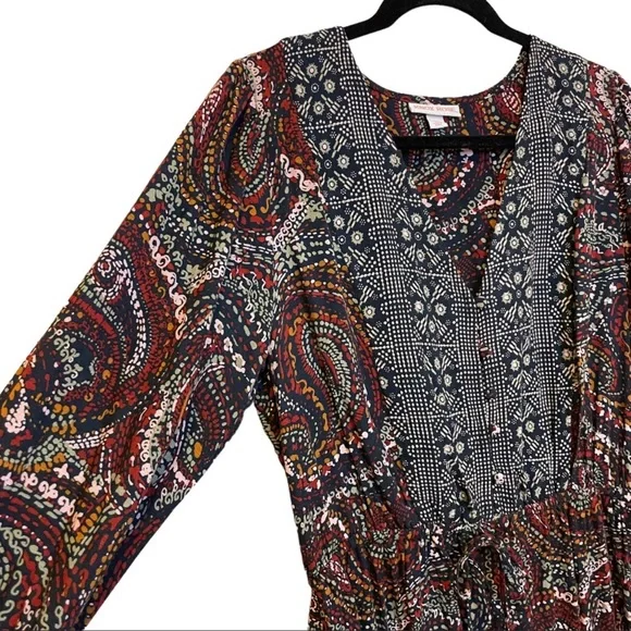 NWT Knox Rose Night Sky Boho V-Neck Button Front Maxi Dress - Picture 6 of 7